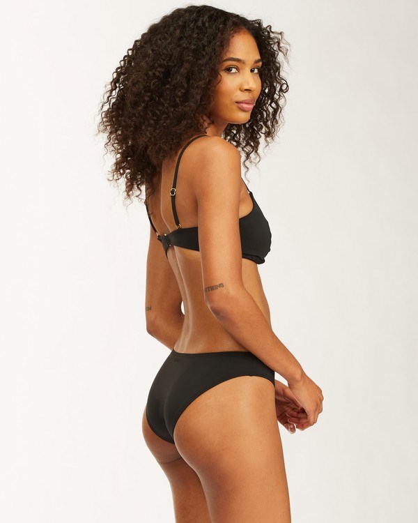 Billabong Sol Searcher Bondi Bikini Bottoms Black Pebble | VIFKA1734