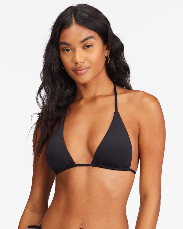 Billabong Sol Searcher Multi-Way Triangle Bikini Top Black Pebble | FEHVX0394