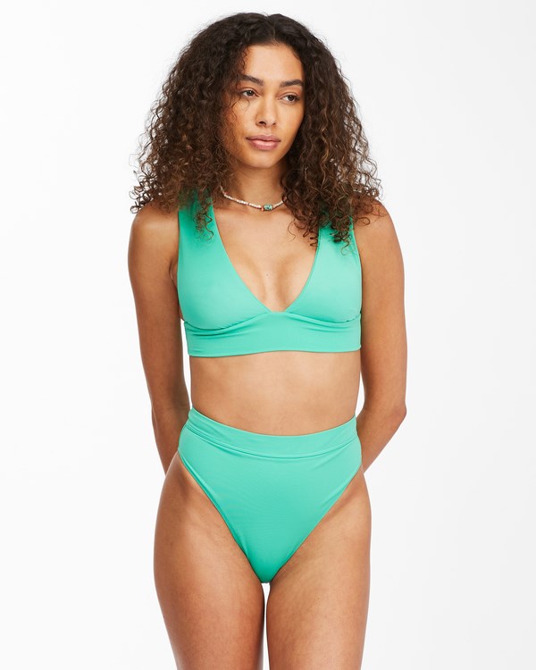 Billabong Sol Searcher Rise High-Waisted Bikini Bottoms Tropical Green | FLAQN4530