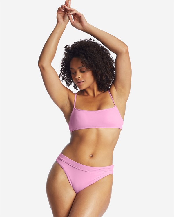 Billabong Sol Searcher Square Bralette Bikini Top Paradise Pink | AYFOD0196