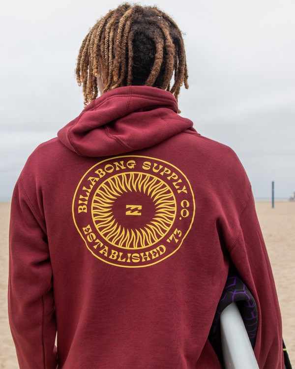 Billabong Solarotor Pullover Hoodie Burgundy | XNLDA3260