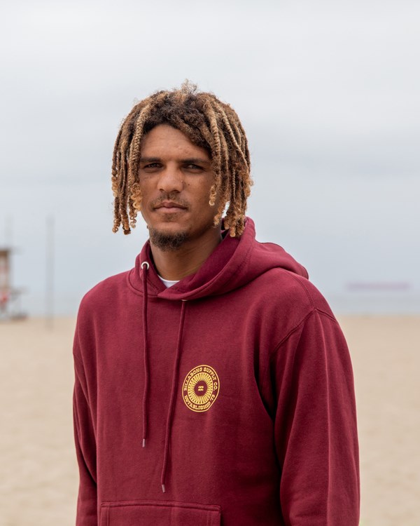 Billabong Solarotor Pullover Hoodie Burgundy | XNLDA3260