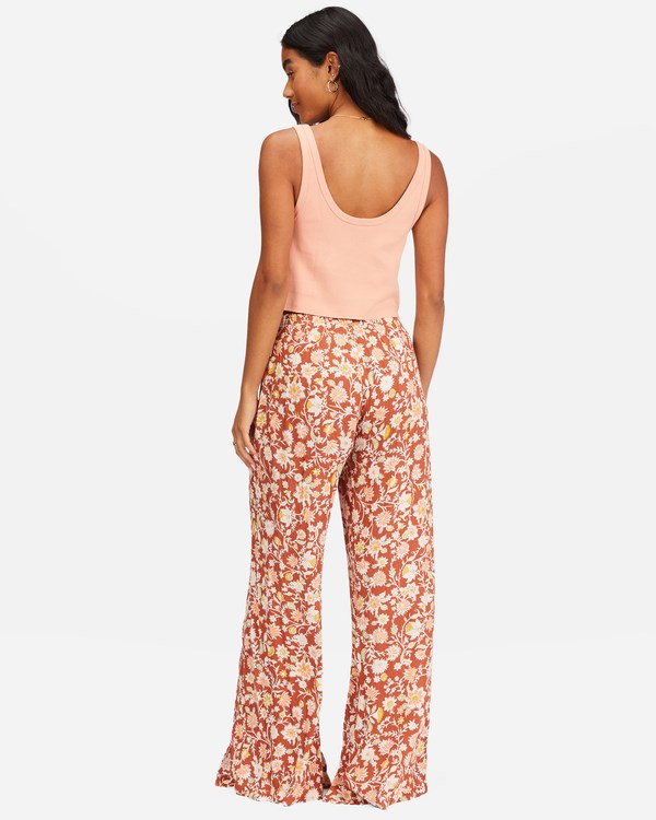 Billabong Split Spirit Floral Pants Red Clay | NRAES1572