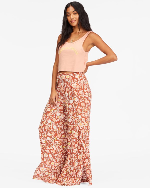 Billabong Split Spirit Floral Pants Red Clay | NRAES1572