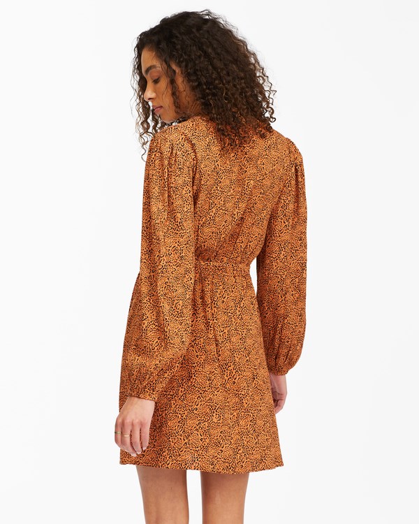 Billabong Spring Romance Mini Wrap Dress Toffee | ROQPA6410