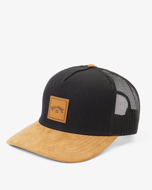 Billabong Stacked Trucker Hat Black/Tan | YRLHD5623