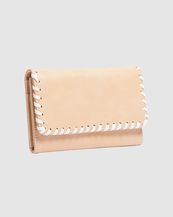 Billabong Stitch Up Tri-Fold Wallet Beige | GKFIH2397