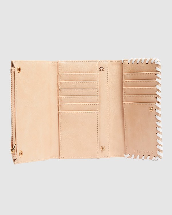 Billabong Stitch Up Tri-Fold Wallet Beige | GKFIH2397