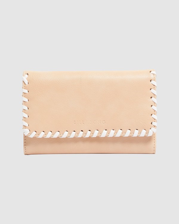 Billabong Stitch Up Tri-Fold Wallet Beige | GKFIH2397