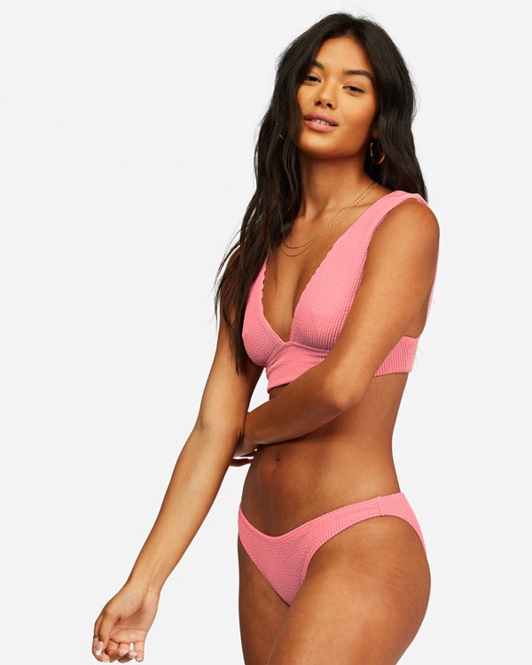 Billabong Summer High Plunge Bikini Top Coral Pink | TEIFO2074