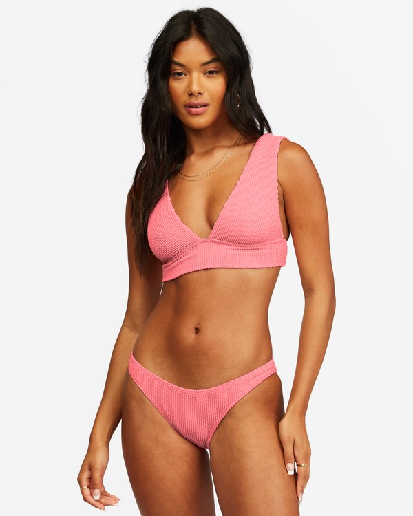 Billabong Summer High Plunge Bikini Top Coral Pink | TEIFO2074