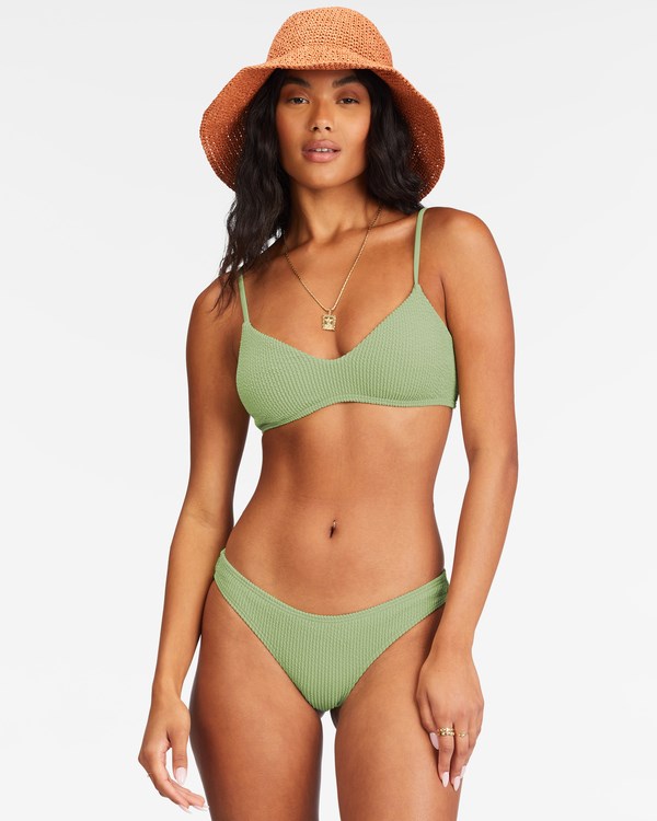 Billabong Summer High V-Neck Bralette Bikini Top Agave | INSYV4391