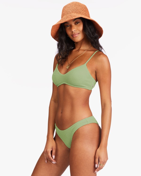 Billabong Summer High V-Neck Bralette Bikini Top Agave | INSYV4391