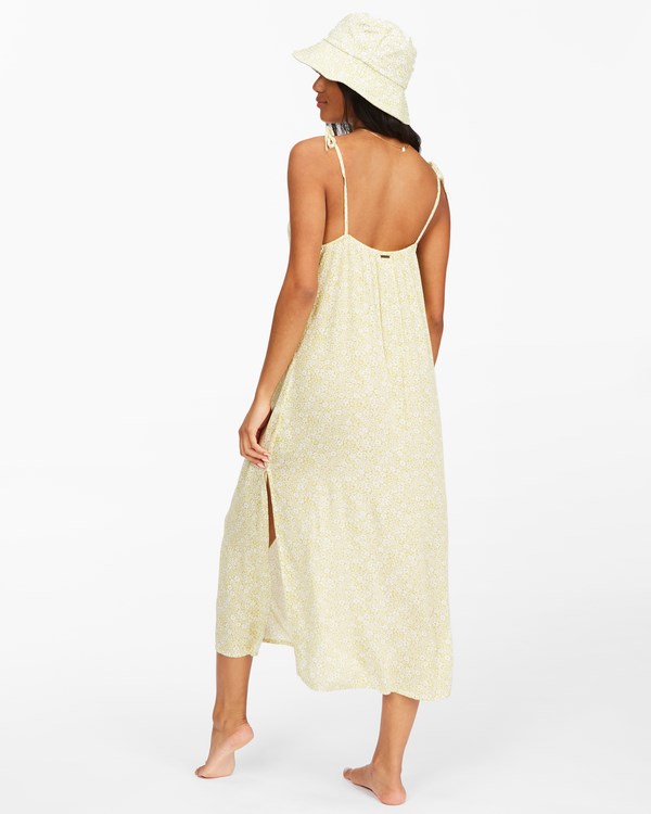 Billabong Sunbright Midi Slip Dress Lime | TNRJM3851