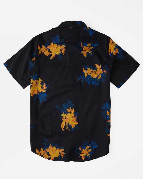 Billabong Sundays Floral Short Sleeve Shirt Black Floral | FBJZA0846