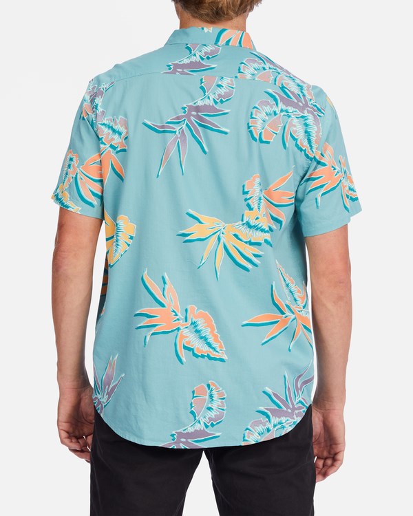 Billabong Sundays Floral Short Sleeve Shirt Light Marine | POIVZ3059