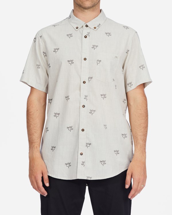 Billabong Sundays Mini Short Sleeve Shirt Stone Heather | HZGXQ2731