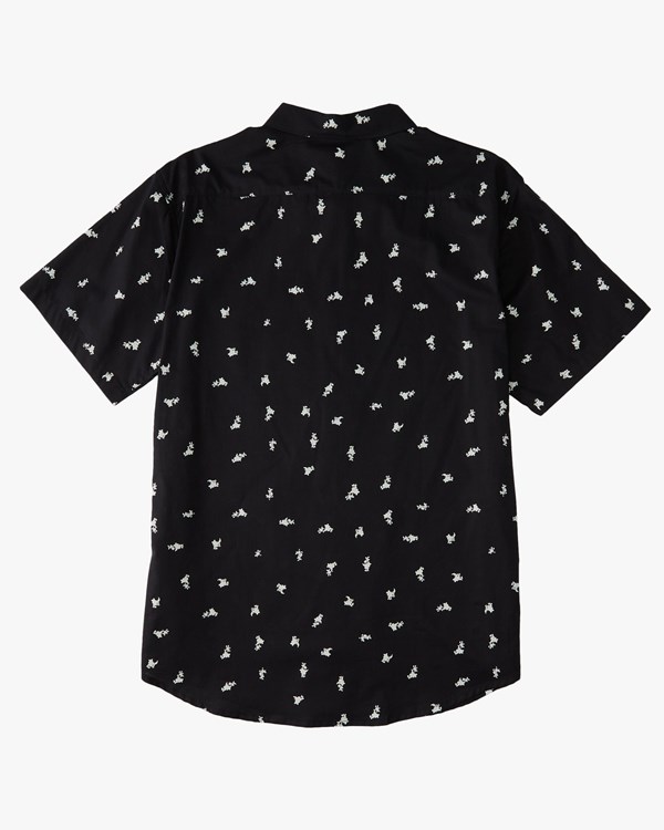 Billabong Sundays Mini Short Sleeve Shirt Black White | INLEP2165