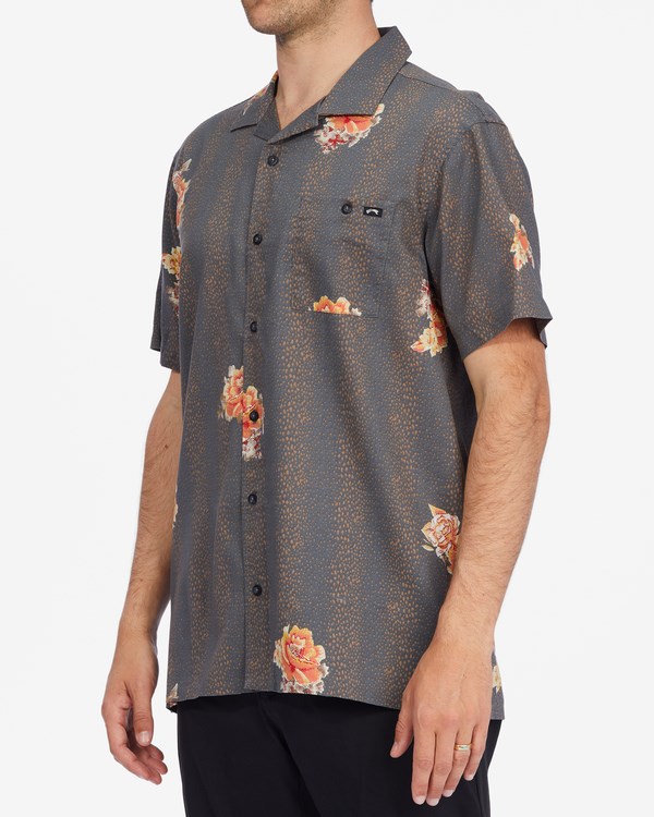 Billabong Sundays Vacay Short Sleeve Shirt Mud | UPVTN0579