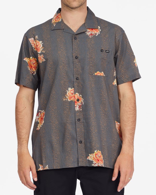 Billabong Sundays Vacay Short Sleeve Shirt Mud | UPVTN0579