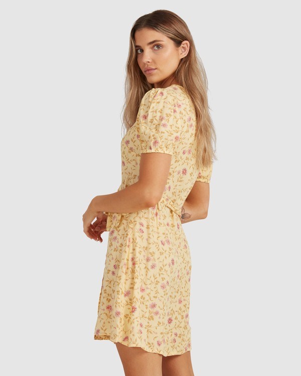 Billabong Sunlit Wrap Dress Yellow | RGOPM4710