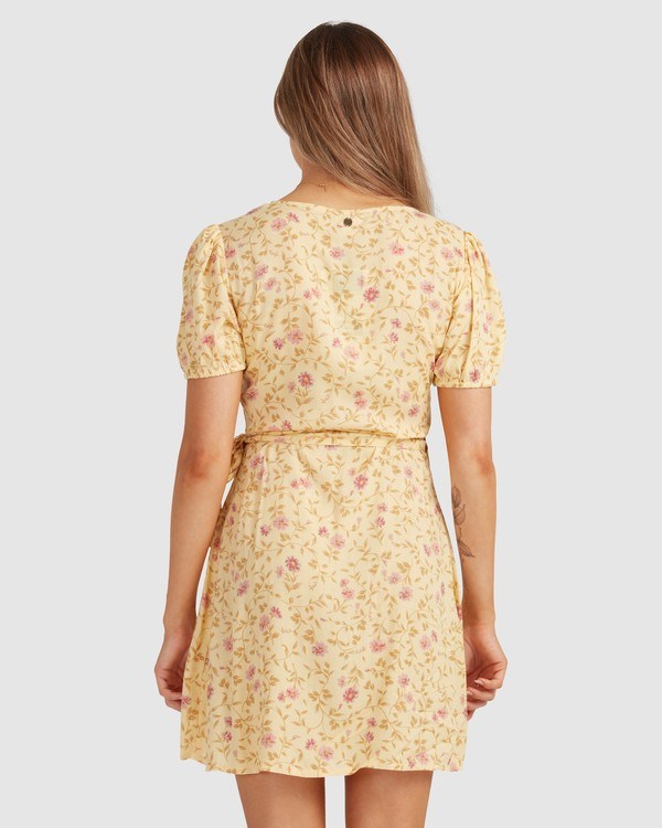 Billabong Sunlit Wrap Dress Yellow | RGOPM4710