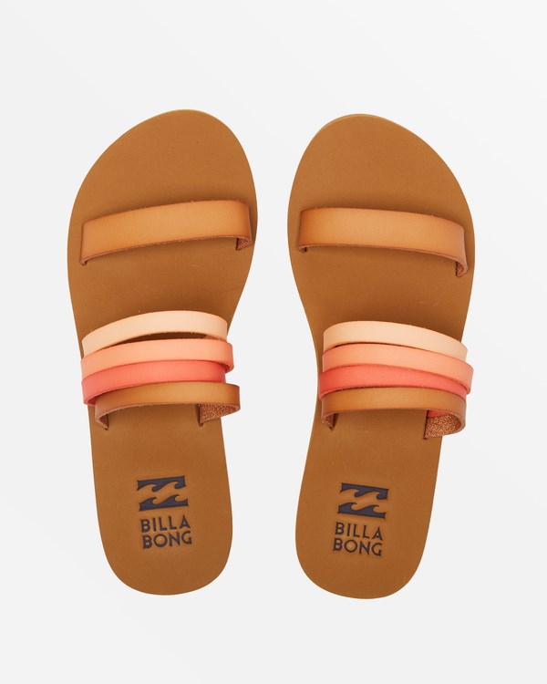 Billabong Sunny Isles Multi-Strap Slide Sandals Orange Crush | DWUIS6925