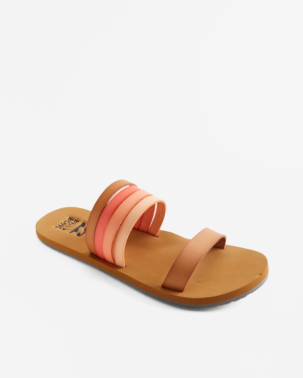 Billabong Sunny Isles Multi-Strap Slide Sandals Orange Crush | DWUIS6925