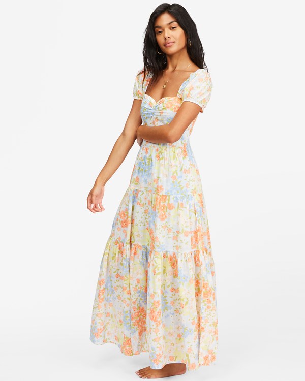 Billabong Sunrise Maxi Dress White/Multi | KAMDG2837