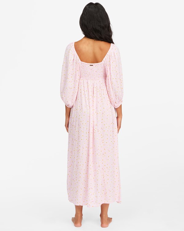 Billabong Swept Away Midi Dress Pink Lady | RZFEM6357