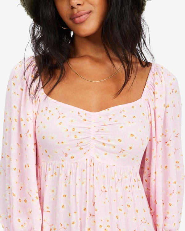 Billabong Swept Away Midi Dress Pink Lady | RZFEM6357