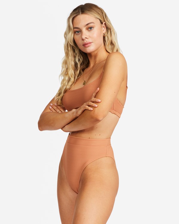 Billabong Tanlines Avery Mini Scoop-Neck Bikini Top Toffee | ZUOTI1986