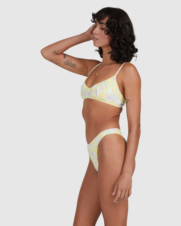 Billabong Tempest Skimpy Hike Bikini Bottoms Lemon Lime | QPXGU3815