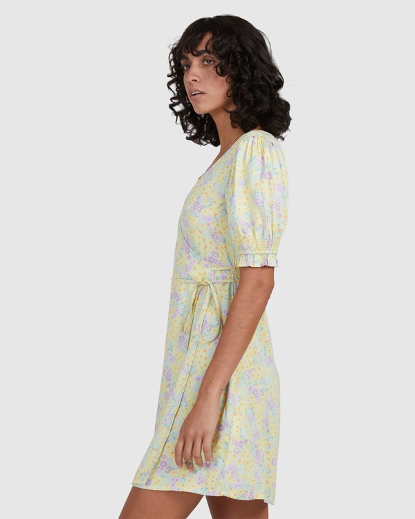 Billabong Tempest Wrap Dress Lemon Lime | LUNWX6135