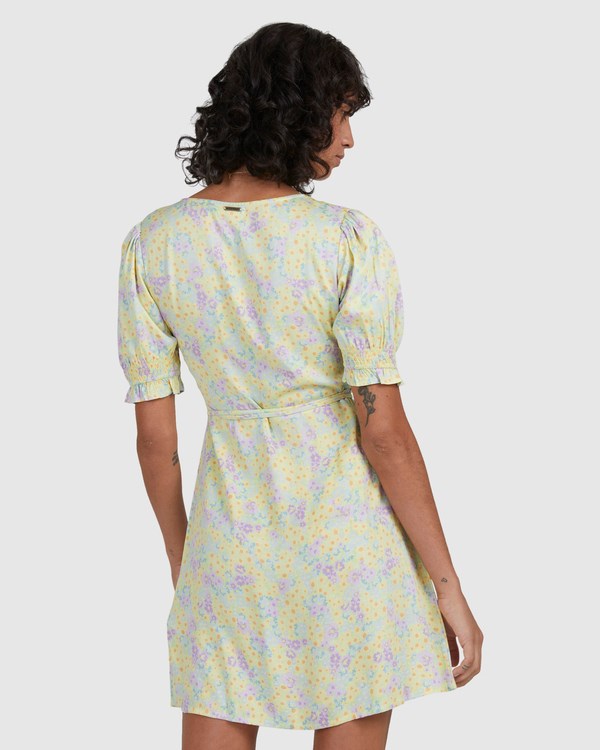 Billabong Tempest Wrap Dress Lemon Lime | LUNWX6135