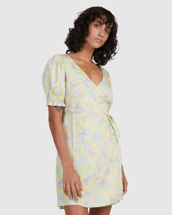 Billabong Tempest Wrap Dress Lemon Lime | OSNLB1294