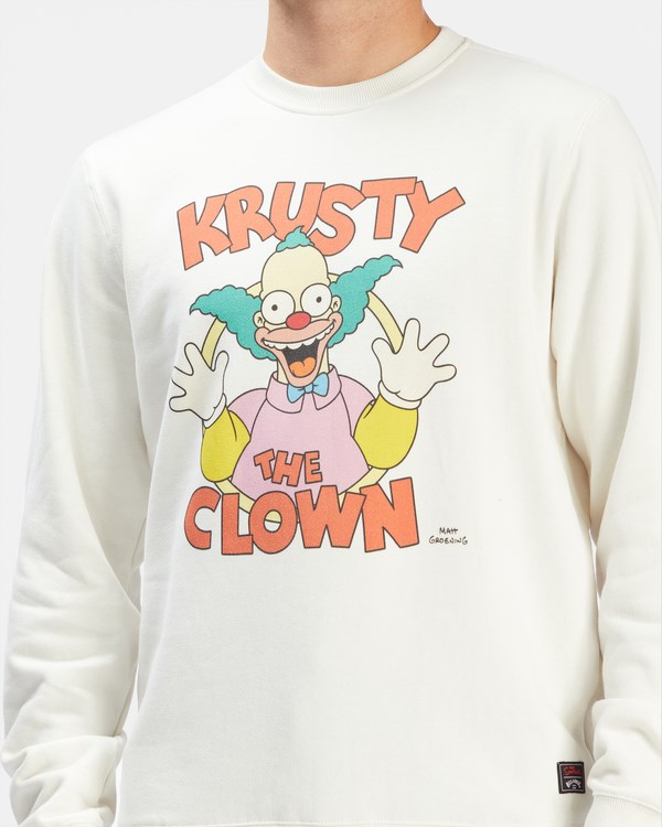 Billabong The Simpsons Krusty Crewneck Pullover Off White | EFHYS7826