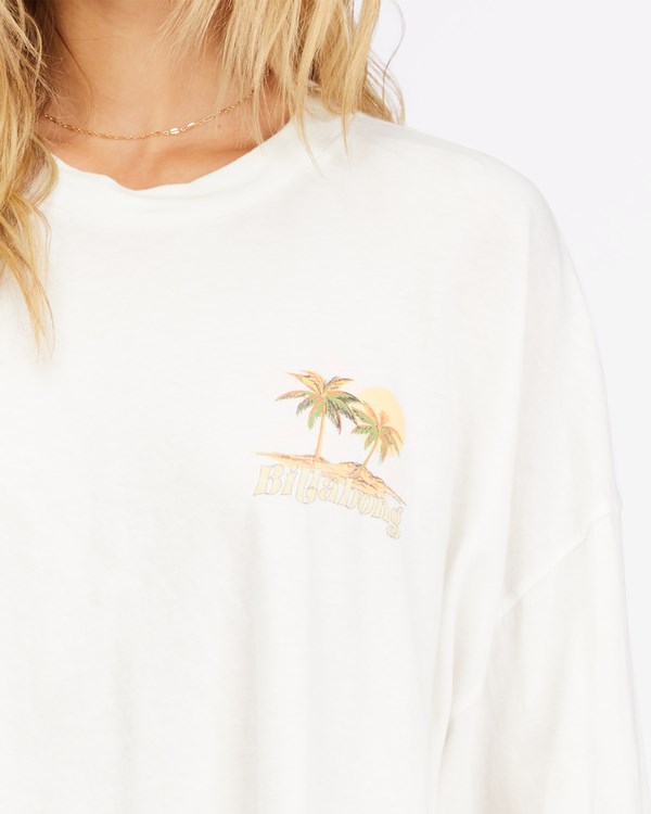 Billabong This Must Be The Place Cropped Long Sleeve T-Shirt Salt Crystal | UCZAM5697