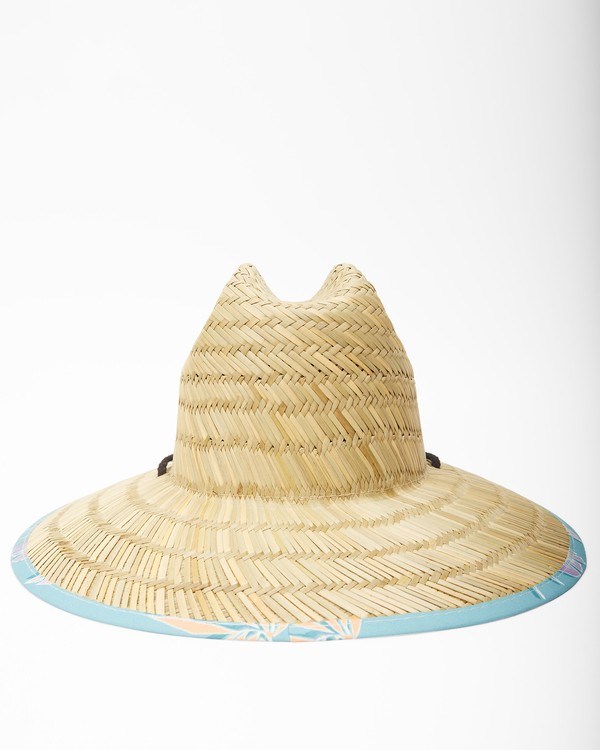 Billabong Tides Print Straw Lifeguard Hat Light Marine | IKWJB1976