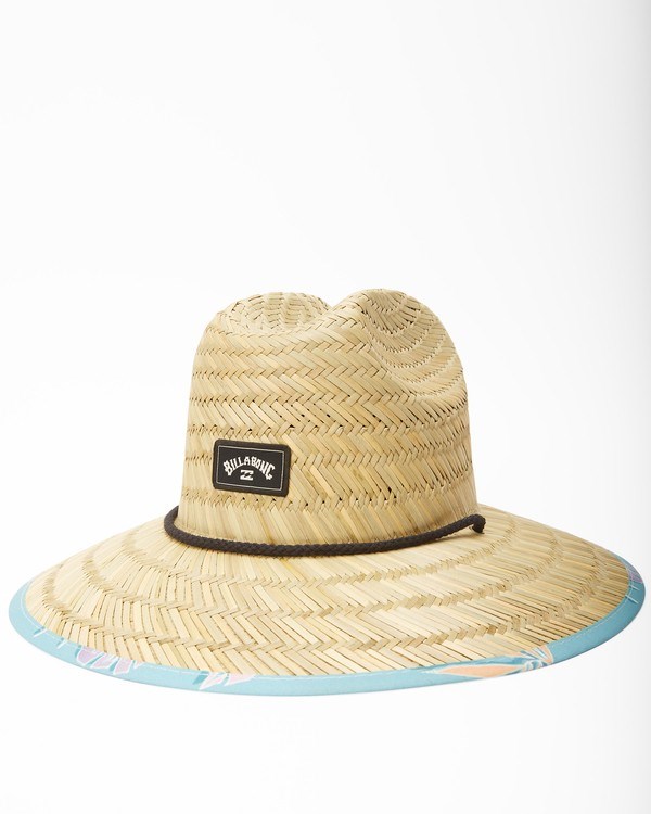 Billabong Tides Print Straw Lifeguard Hat Light Marine | IKWJB1976