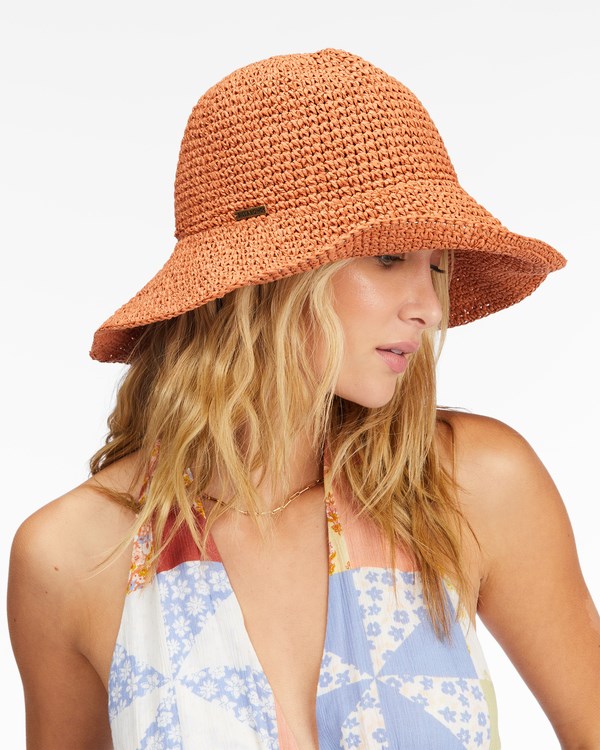 Billabong Time To Shine Straw Bucket Hat Desert Clay | JKWOG7926