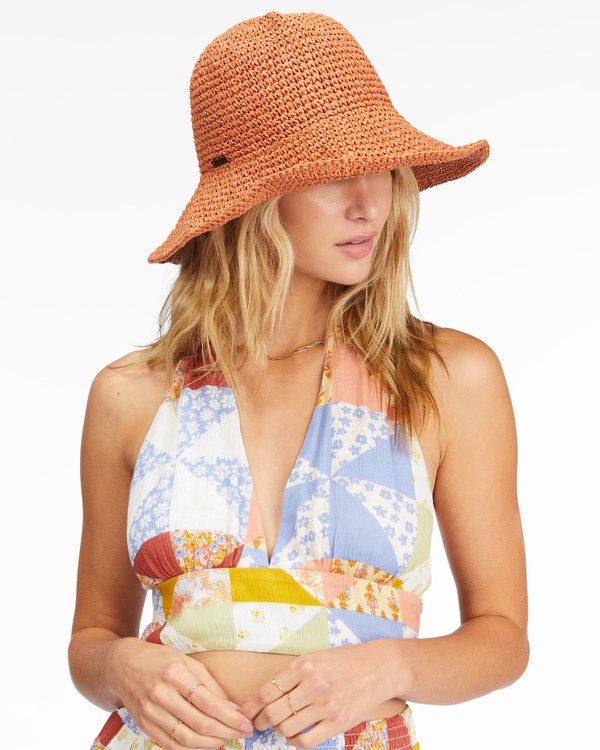 Billabong Time To Shine Straw Bucket Hat Desert Clay | JKWOG7926