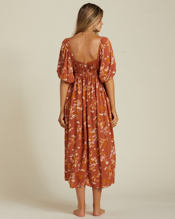 Billabong True Romance Midi Dress Sweet Chocolate | YFWIC4679