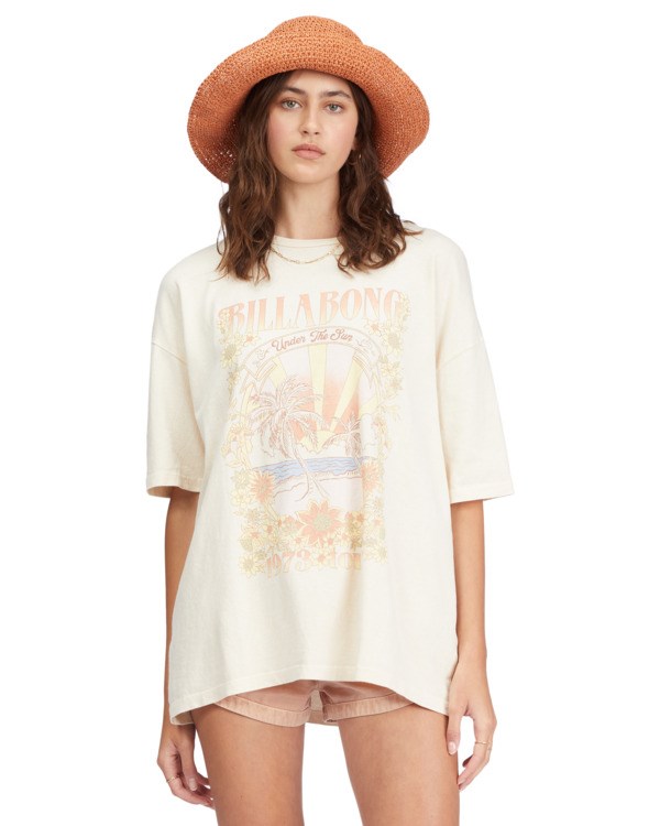 Billabong Under The Sun Boyfriend T-Shirt Antique White | MYOKL7034