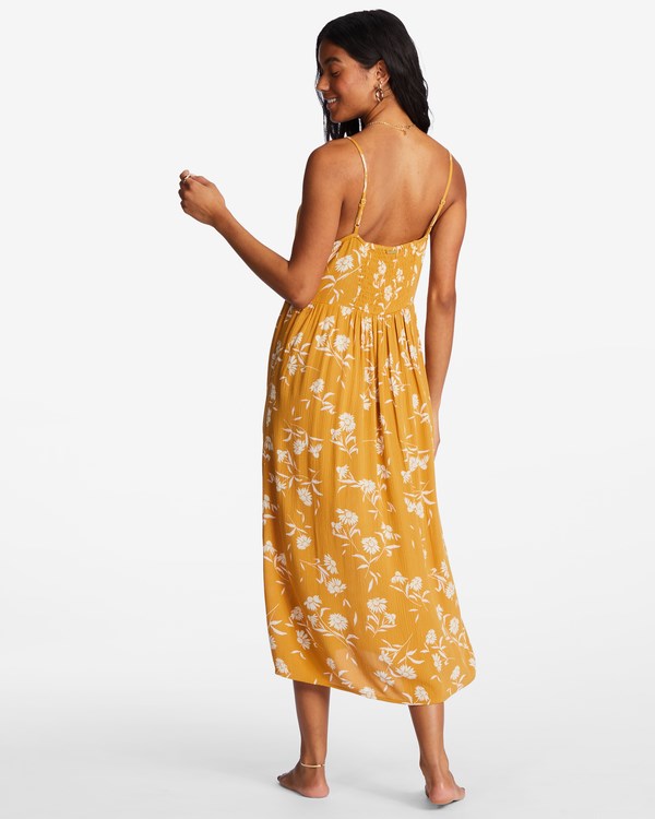 Billabong Venice Babe Midi Slip Dress Golden Spice | INKJG0941