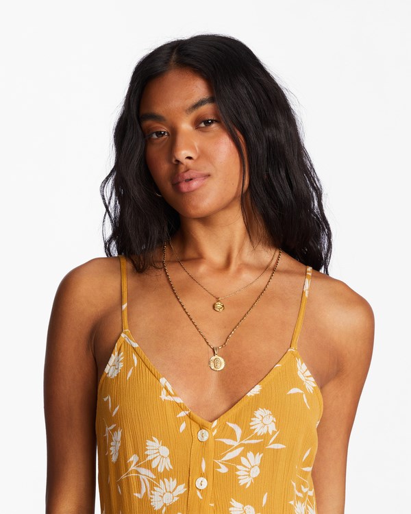 Billabong Venice Babe Midi Slip Dress Golden Spice | INKJG0941