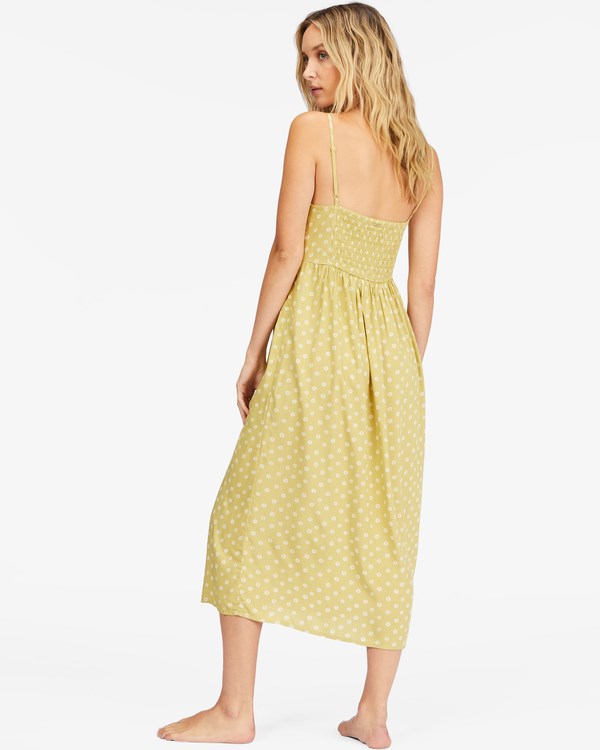 Billabong Venice Babe Midi Slip Dress Moss Joy | DNQYA7852