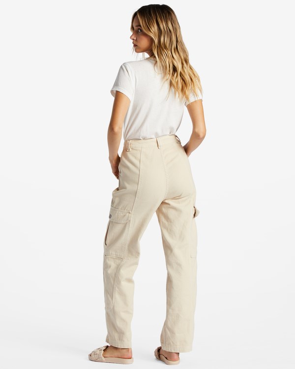 Billabong Wall To Wall Denim Cargo Pants Antique White | OGDXU0769