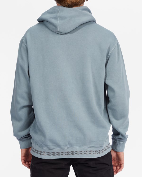 Billabong Wave Washed Organic Pullover Hoodie Washed Blue | GQRUH6431