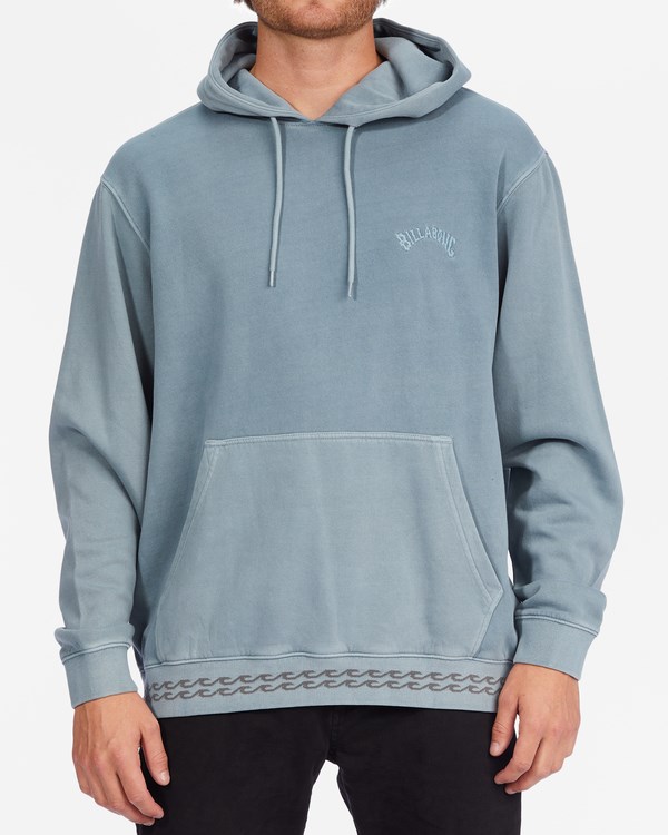 Billabong Wave Washed Organic Pullover Hoodie Washed Blue | GQRUH6431